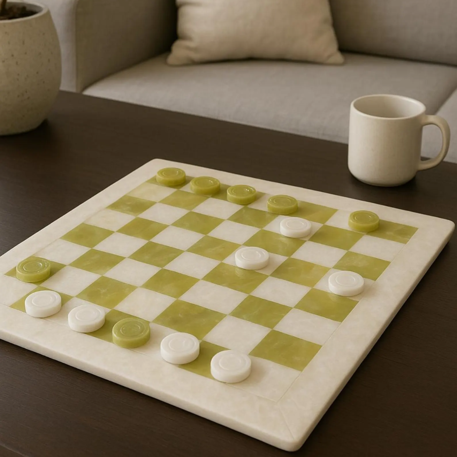 Green Onyx Checker Set
