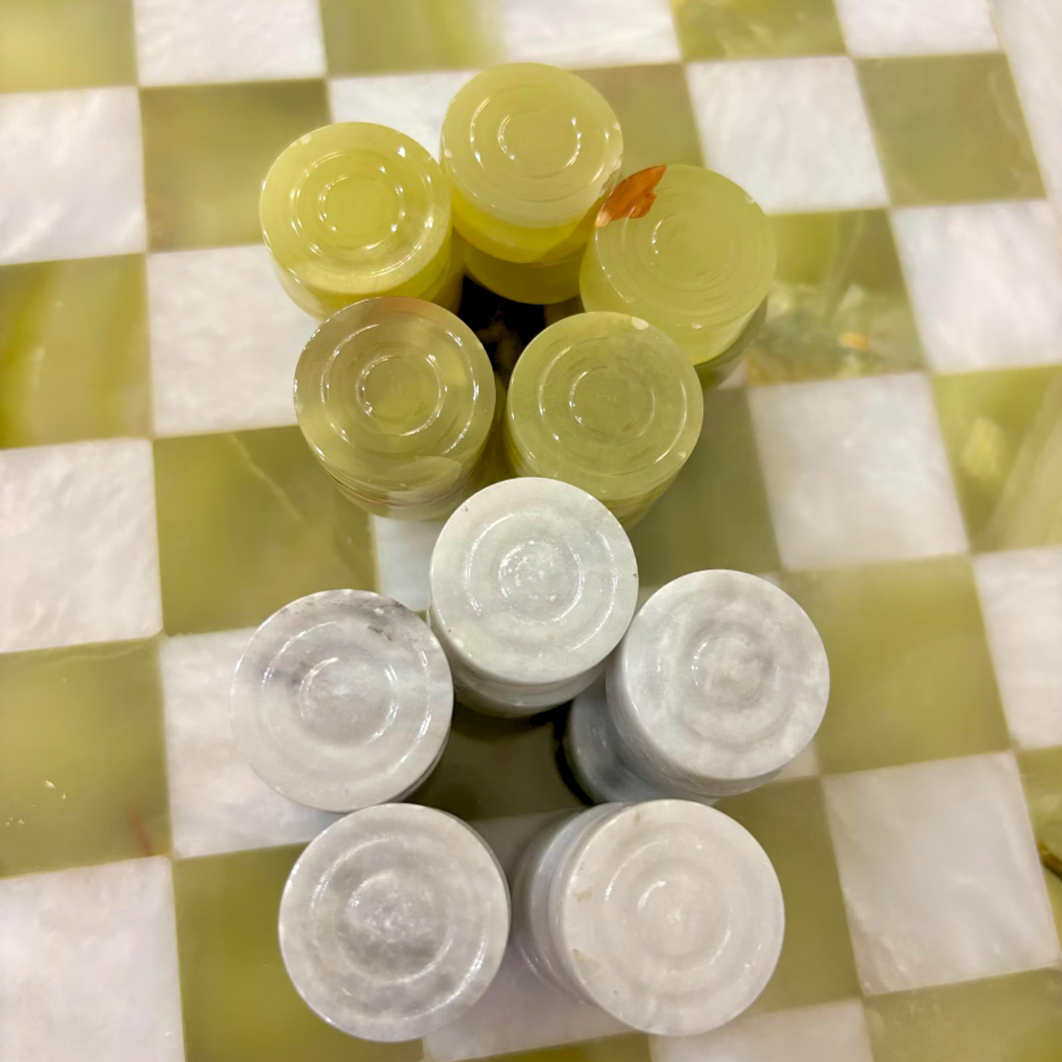 Green Onyx Checker Set
