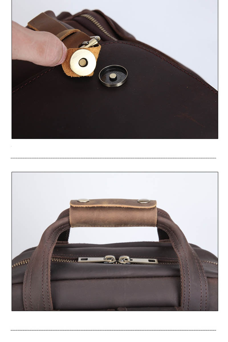The Gaetano | Large Leather Backpack Camera Bag With Tripod Holder