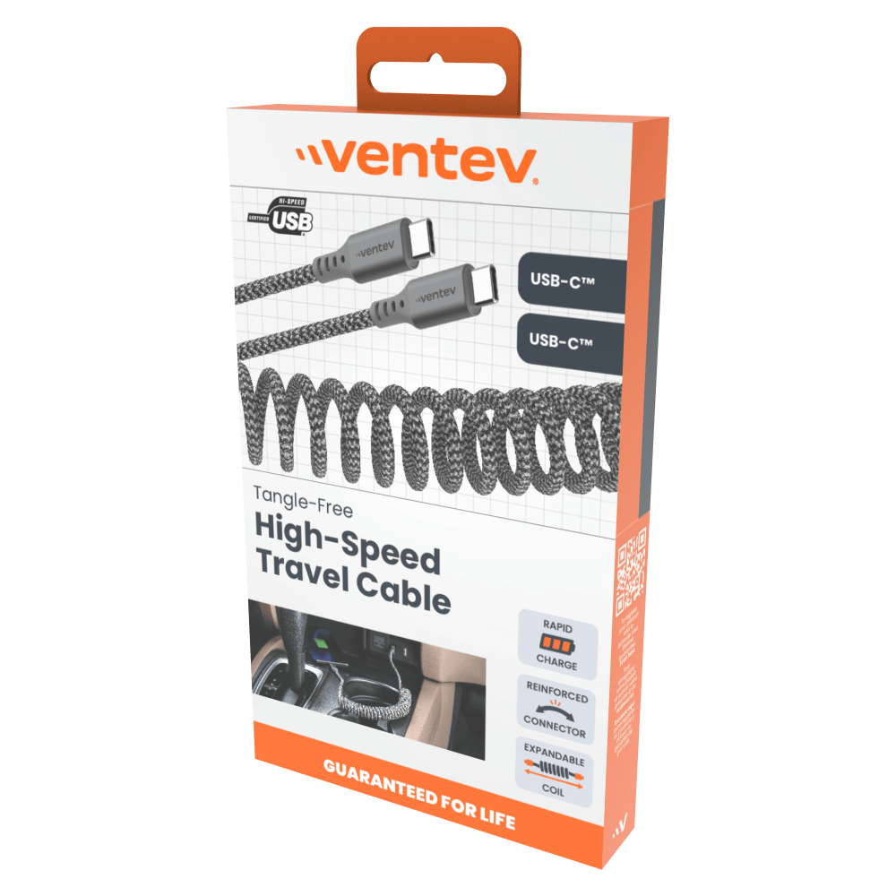 Ventev Helix USB-C to USB-C High Speed Travel 3 Foot Cable by Ventev