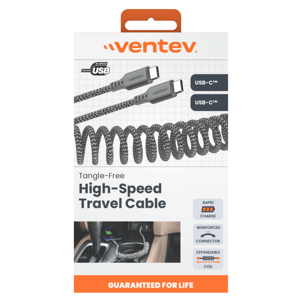 Ventev Helix USB-C to USB-C High Speed Travel 3 Foot Cable by Ventev