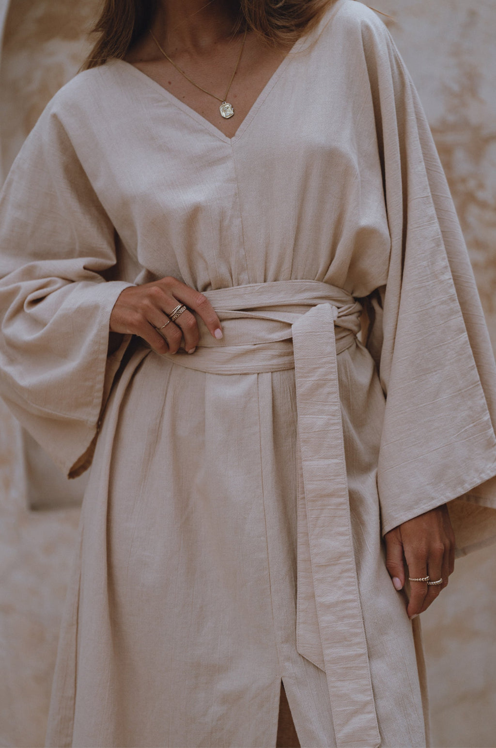 Hana Linen Kimono Dress