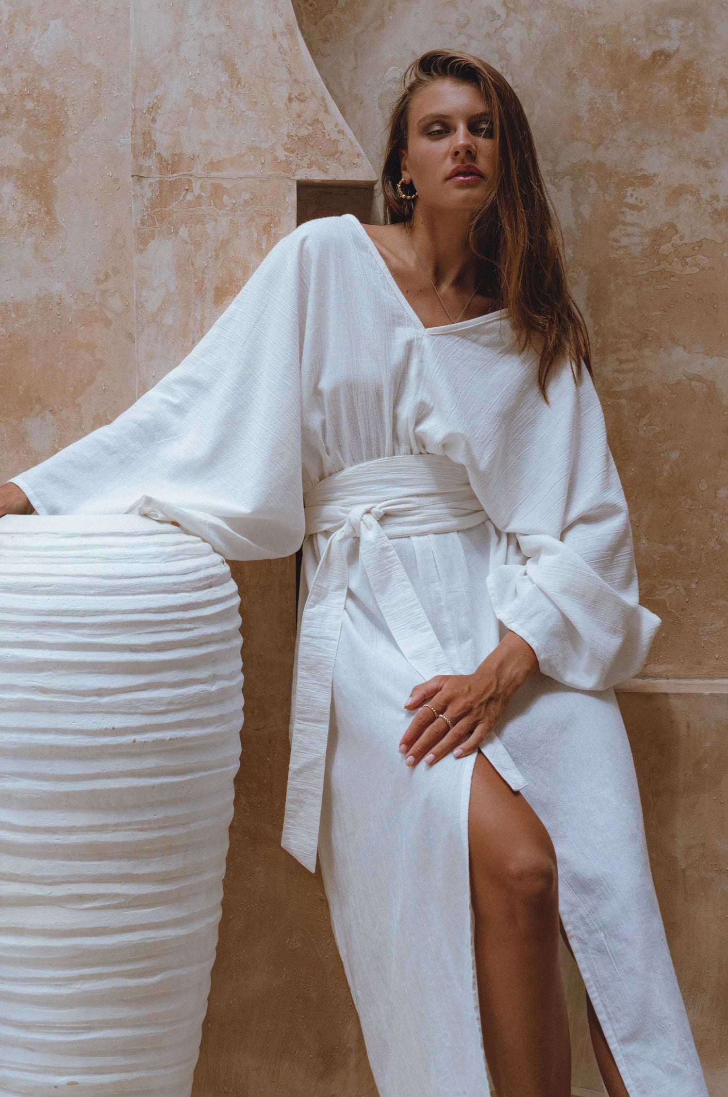 Hana Linen Kimono Dress