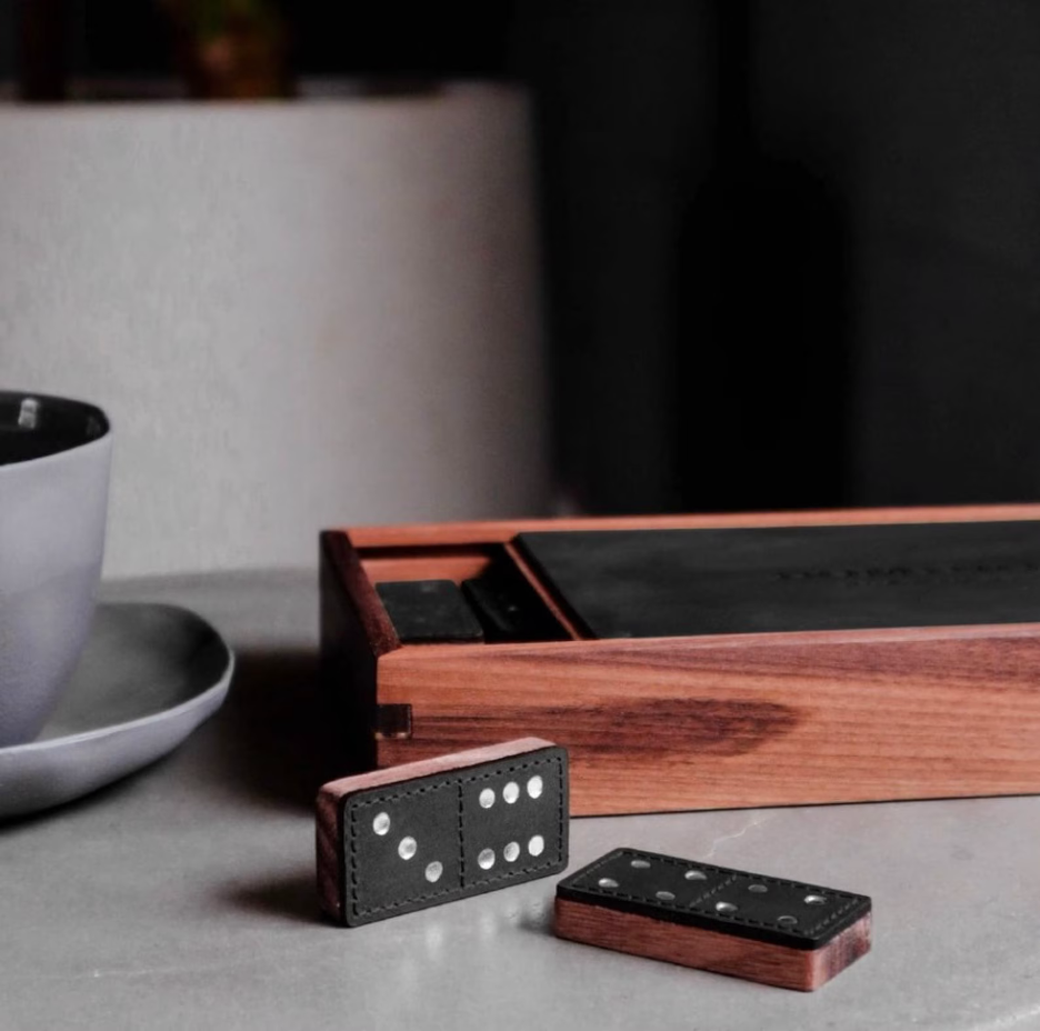 Handcrafted Leather Domino Set