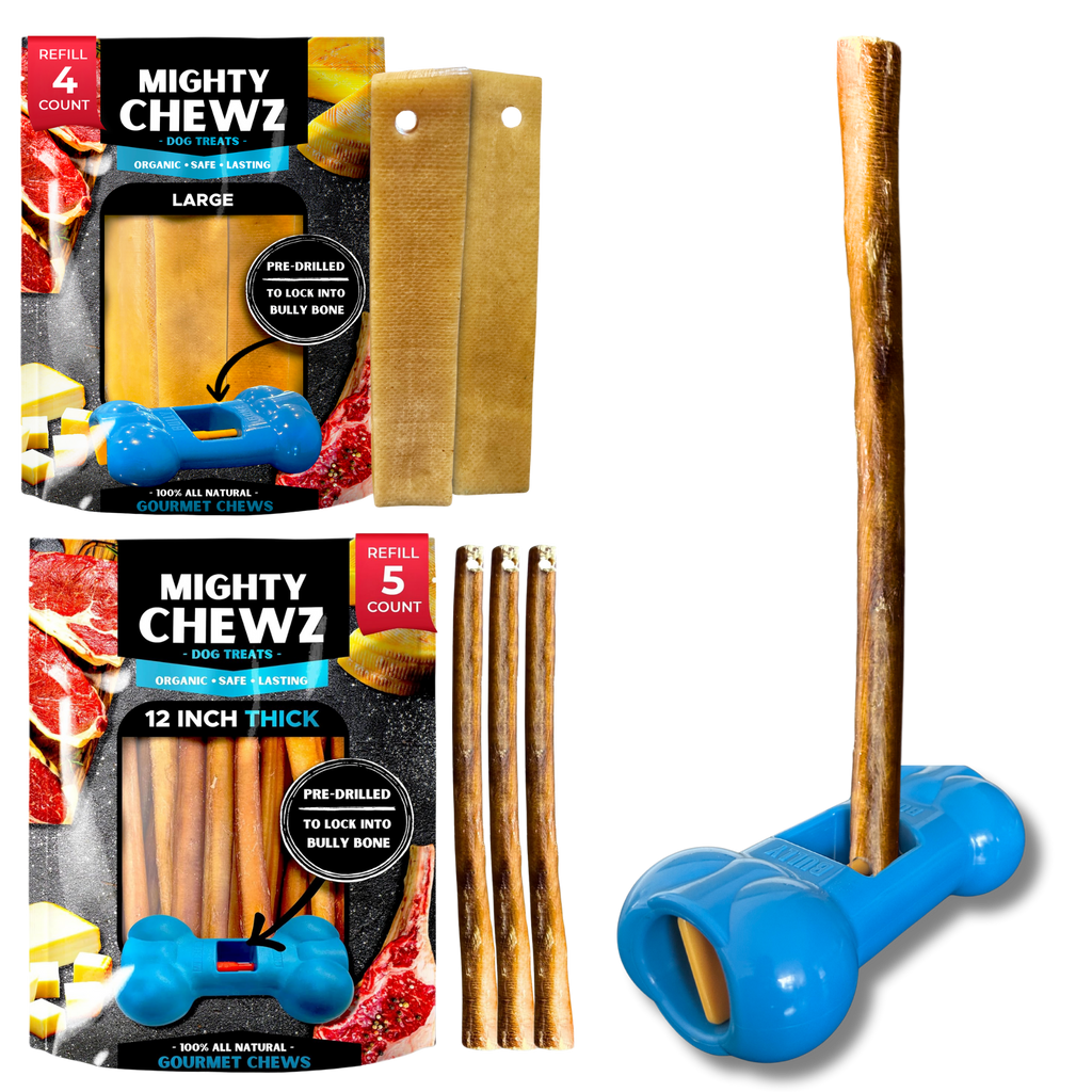 Large Yak Cheese, Bully Stick, and Bully Bone Pro Combo Pack by Mighty Chewz