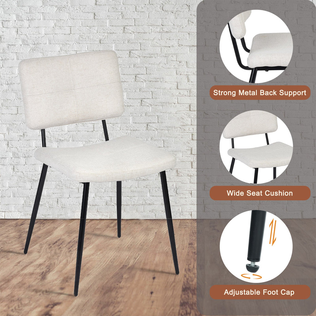 Modern 5-Piece Dining Set with Beige Upholstered Chairs by 39F INC.