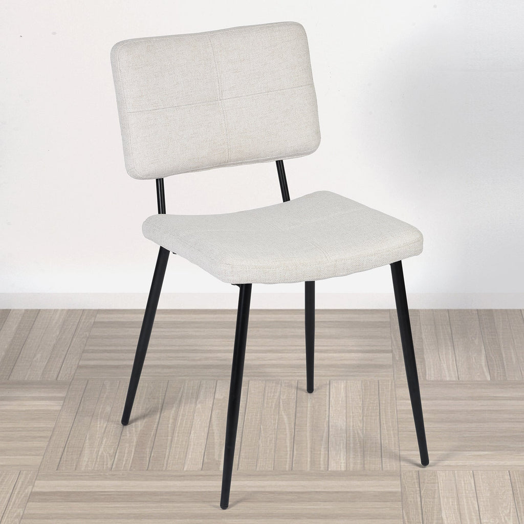 Modern 5-Piece Dining Set with Beige Upholstered Chairs by 39F INC.