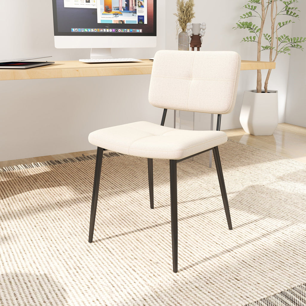 Modern 5-Piece Dining Set with Beige Upholstered Chairs by 39F INC.
