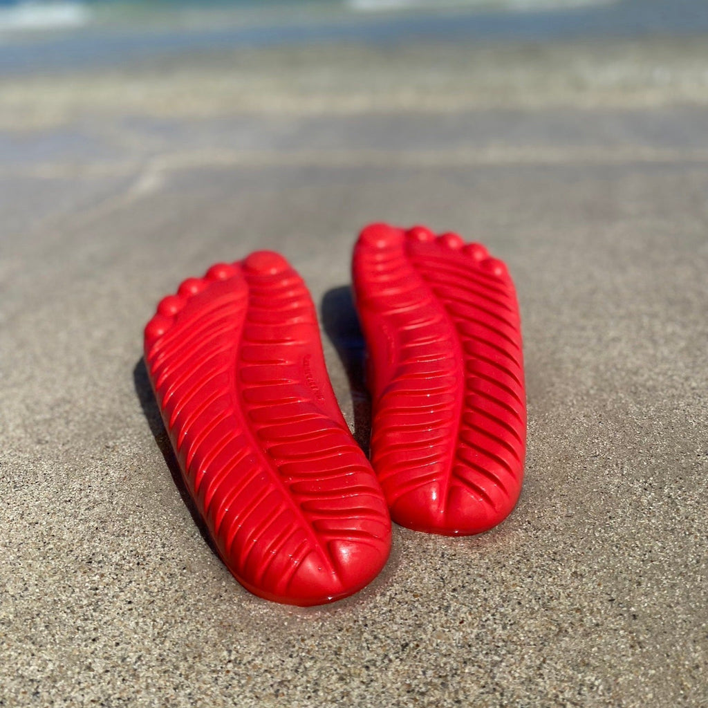 Fire Red Flip-Flops + Drybag by GUDO WORLD