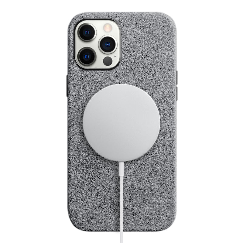 Alcantara iPhone Case Mobile Phone Cases Saguaro Grey Alcantara iPhone 12 Pro Max 
