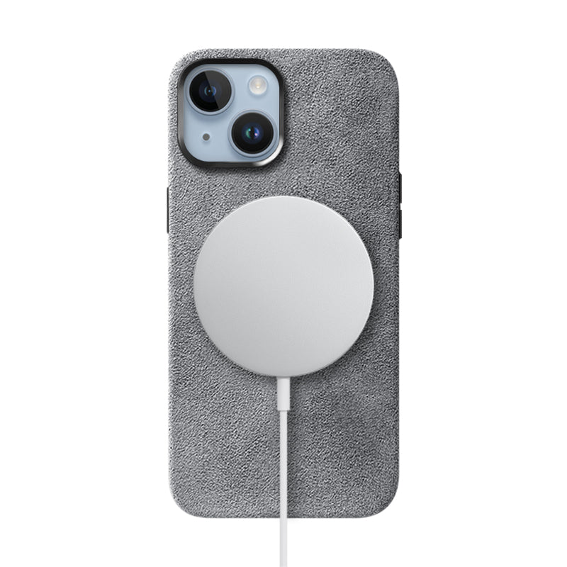 Alcantara iPhone Case Mobile Phone Cases Saguaro Grey Alcantara iPhone 14 