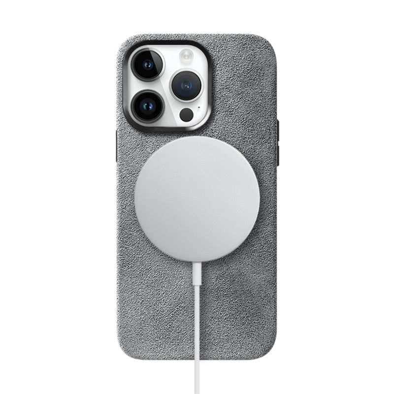 Alcantara iPhone Case Mobile Phone Cases Saguaro Grey Alcantara iPhone 14 Pro 
