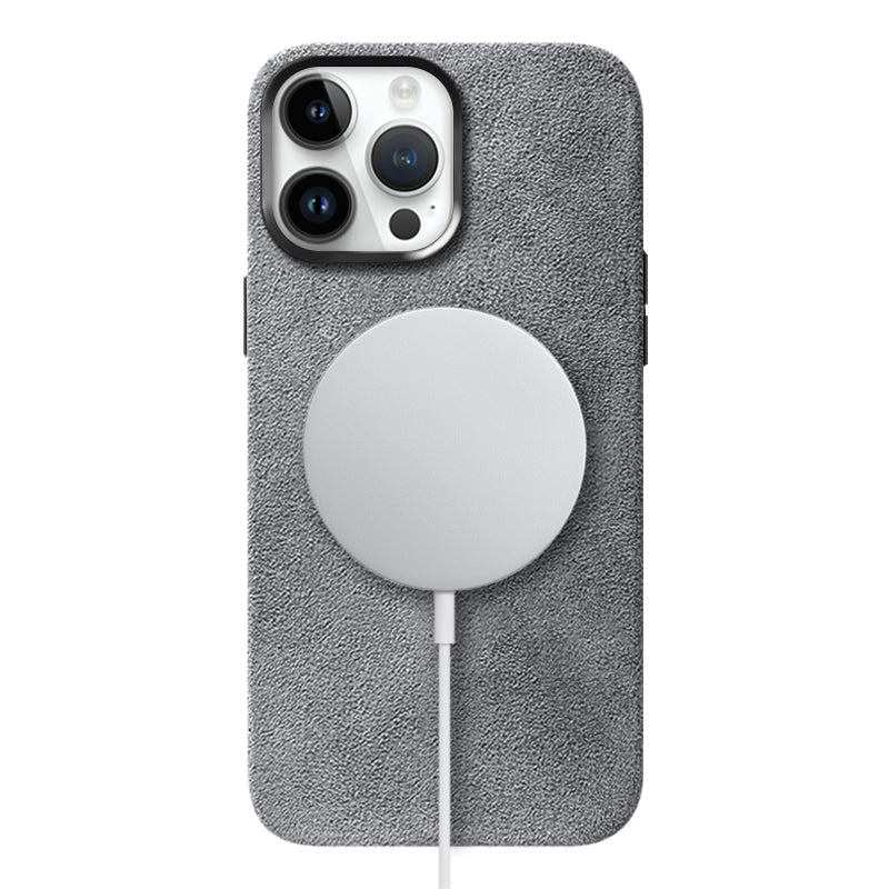 Alcantara iPhone Case Mobile Phone Cases Saguaro Grey Alcantara iPhone 14 Pro Max 