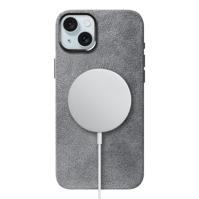 Alcantara iPhone Case Mobile Phone Cases Saguaro Grey Alcantara iPhone 15 Plus 
