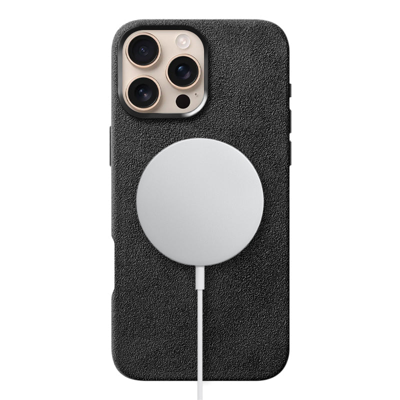 Alcantara iPhone Case Mobile Phone Cases Saguaro Black Alcantara iPhone 16 Pro Max 