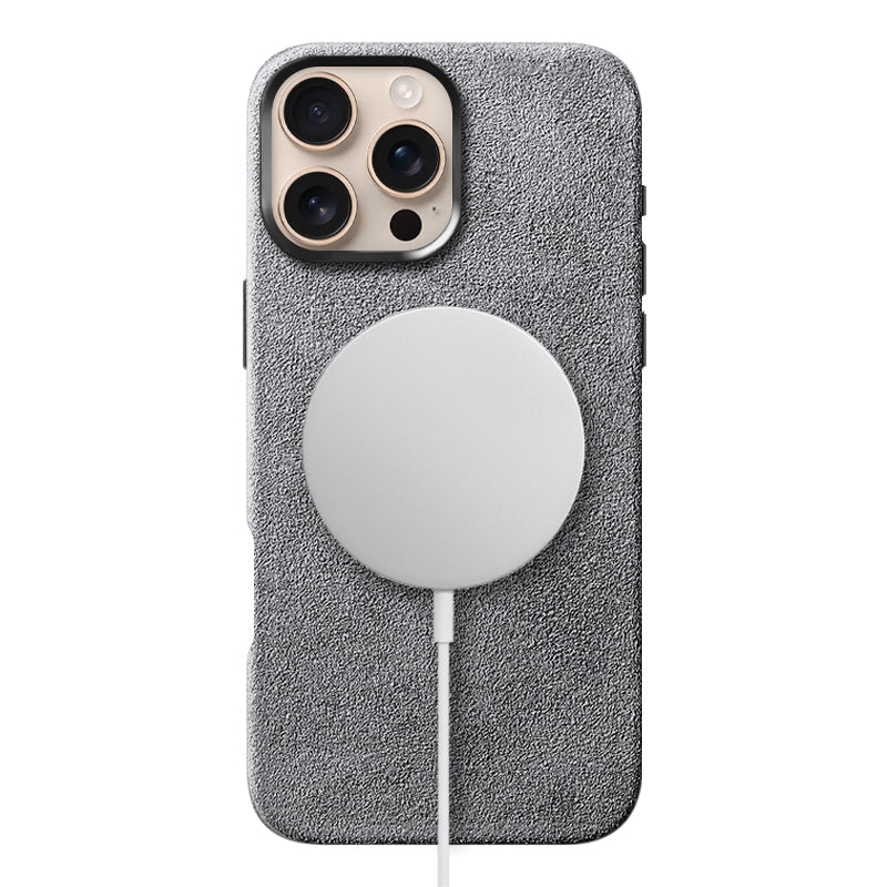 Alcantara iPhone Case Mobile Phone Cases Saguaro Grey Alcantara iPhone 16 Pro Max 