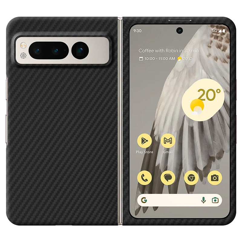 Aramid Fiber Pixel Case Mobile Phone Cases Volaris Black Aramid Fiber Pixel Fold Open