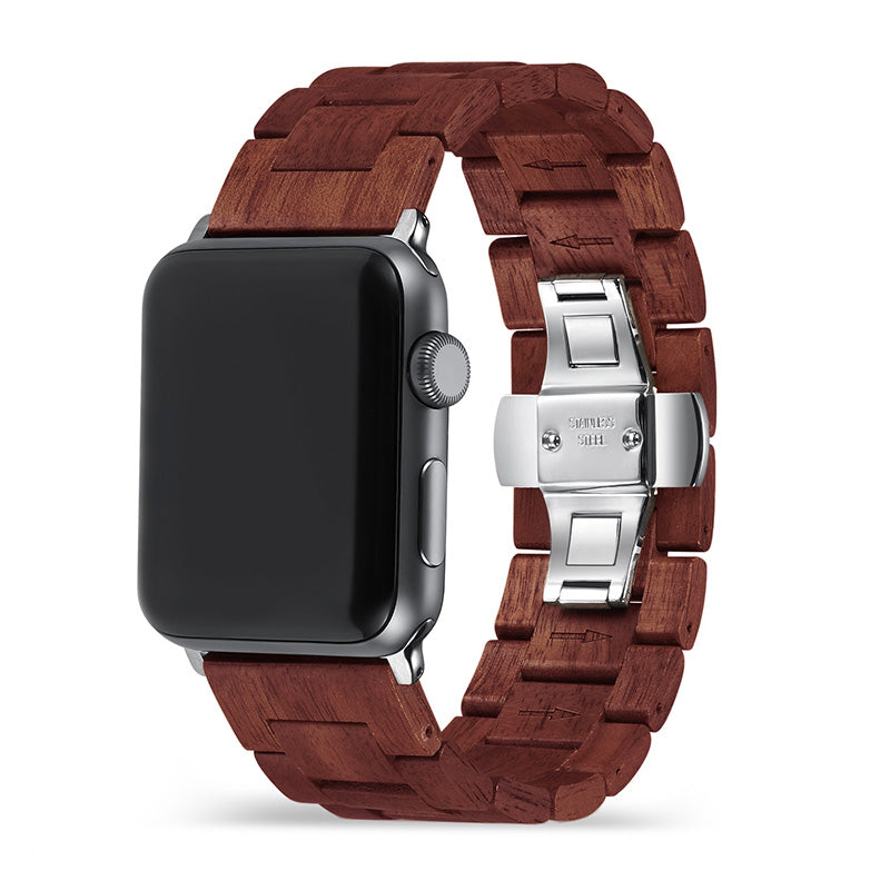 Wood Apple Watch Band Watch Bands Komodo Red Sandalwood Band 44mm / 45mm / 49mm