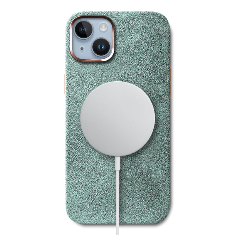 Alcantara iPhone Case Mobile Phone Cases Saguaro Mint Alcantara iPhone 14 Plus 