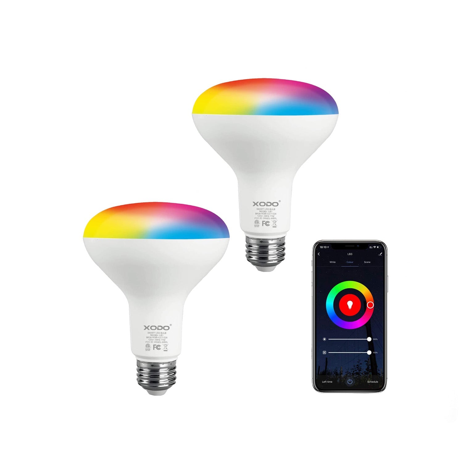 XODO LB1 Smart Light Bulbs - Color Changing LED Wi-Fi Bulbs by Contixo