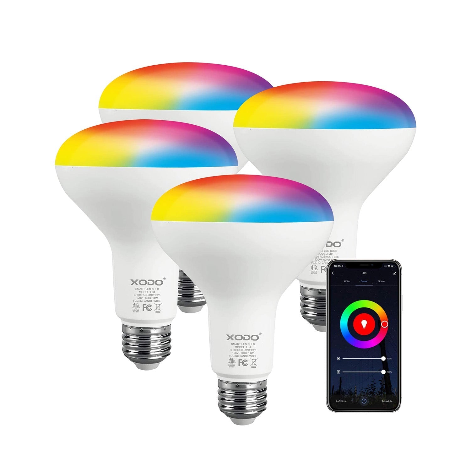 XODO LB1 Smart Light Bulbs - Color Changing LED Wi-Fi Bulbs by Contixo
