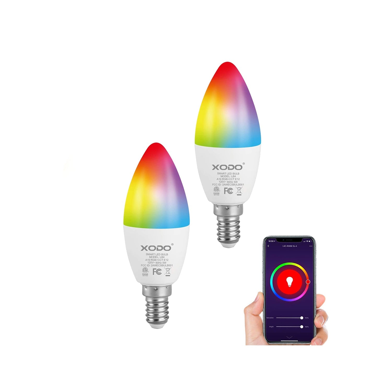 XODO LB4 Smart Light Bulbs - Color Changing LED Wi-Fi Bulbs by Contixo