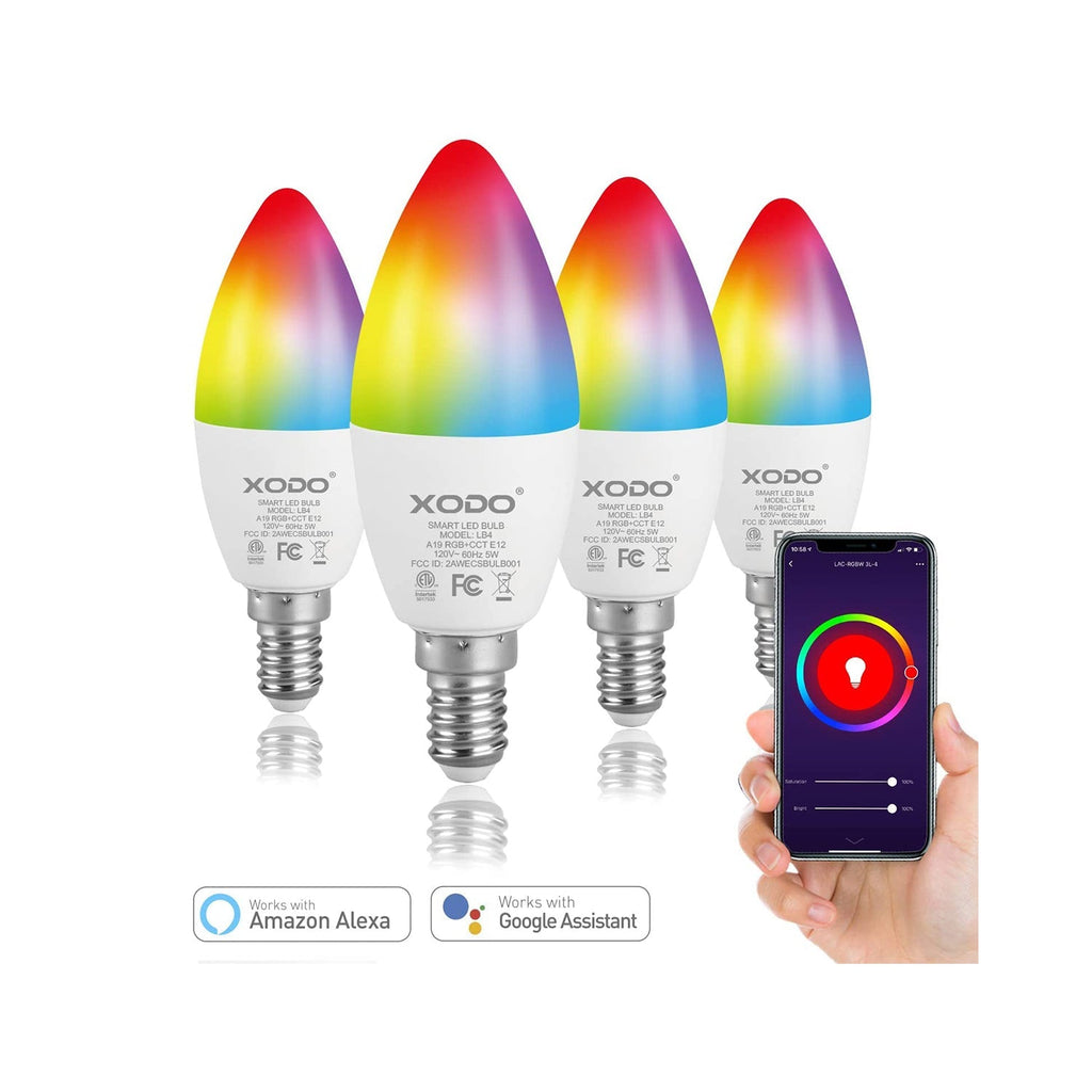 XODO LB4 Smart Light Bulbs - Color Changing LED Wi-Fi Bulbs by Contixo