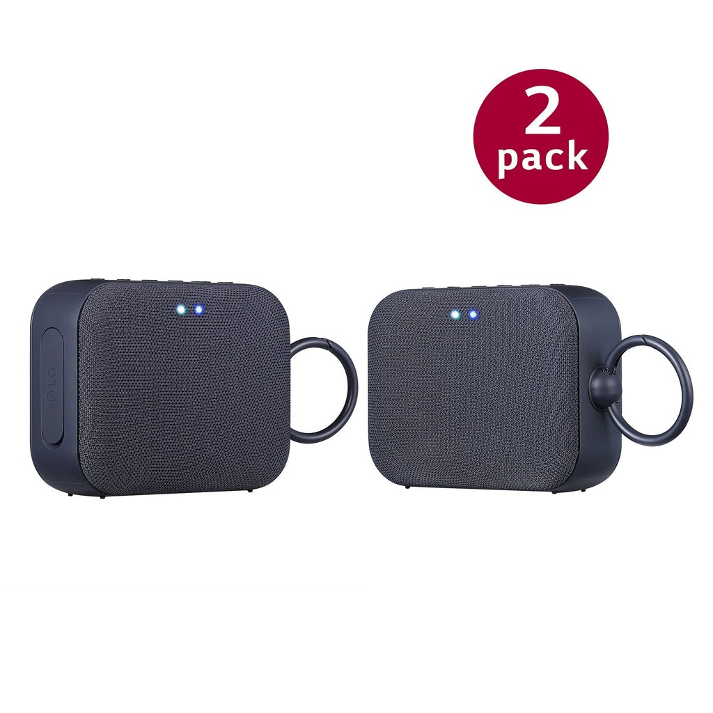 LG XBOOM Go P2 Double Pack Portable Wireless Bluetooth Speaker with Microphone in Black