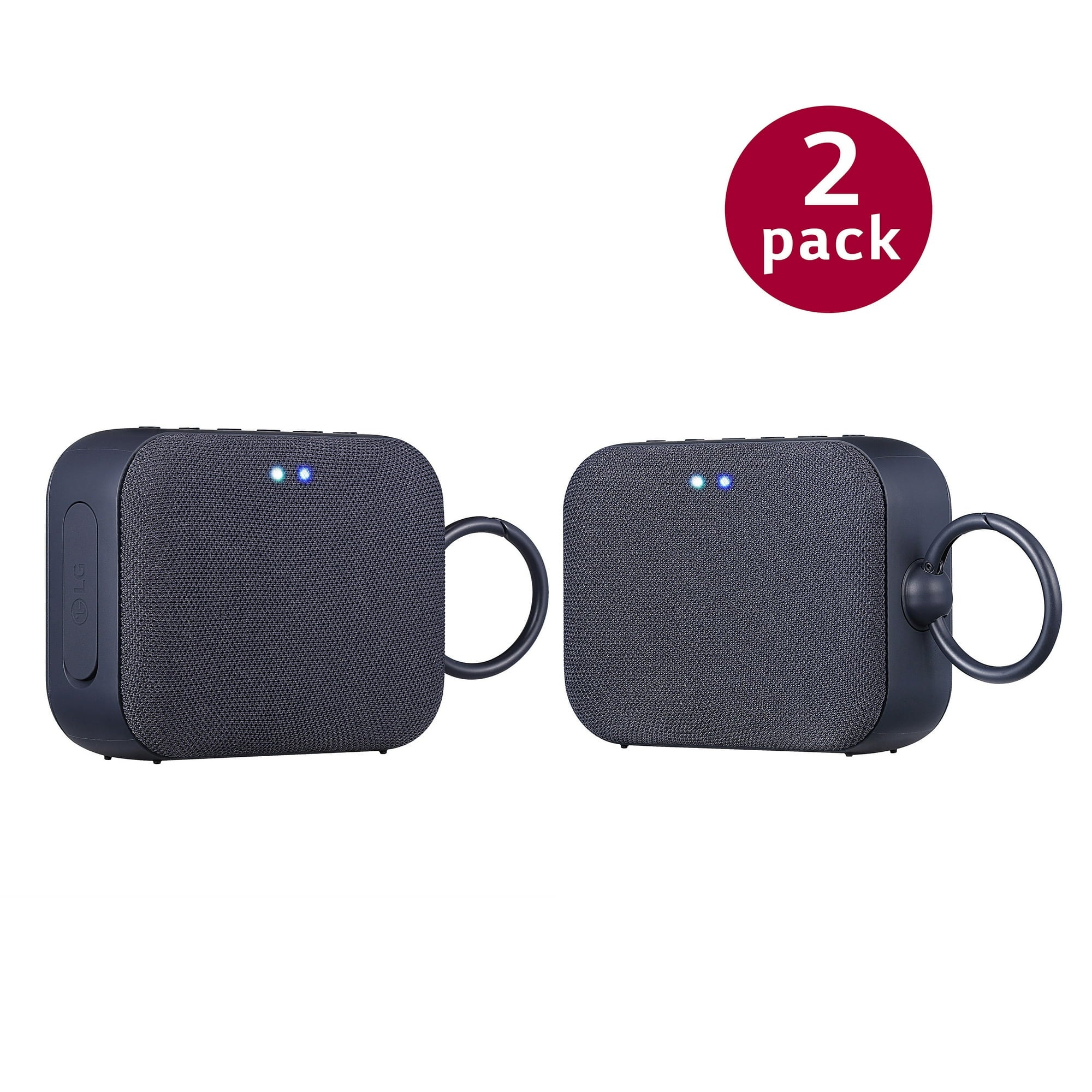 LG XBOOM Go P2 Double Pack Portable Wireless Bluetooth Speaker with Microphone in Black