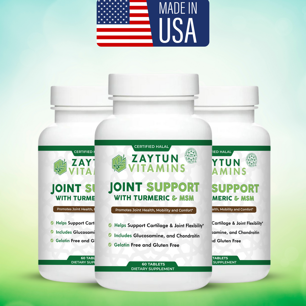 Halal Joint Support With Glucosamine + Turmeric + MSM Tablets