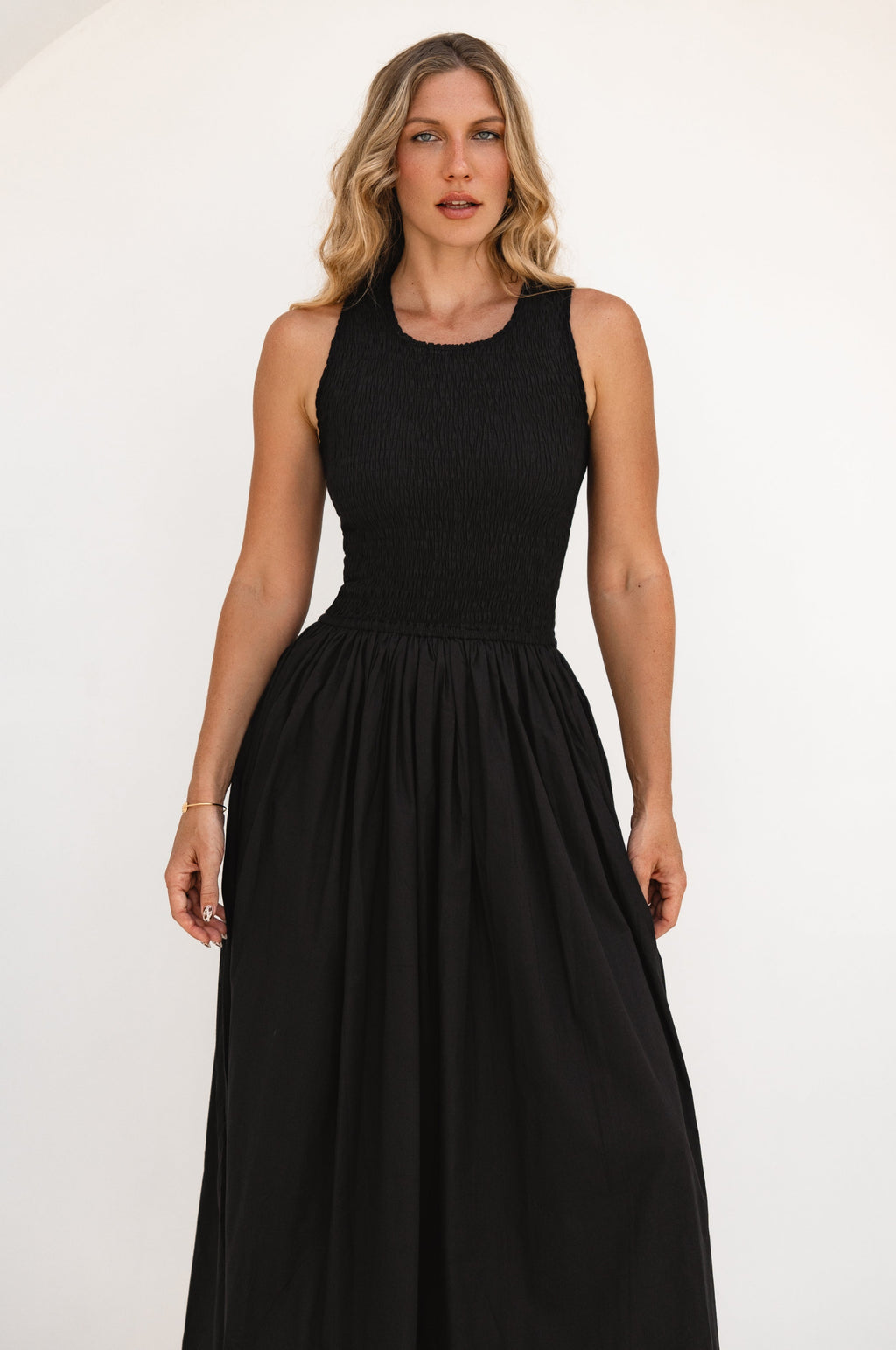 Lucciola Smocked Cotton Midi Dress