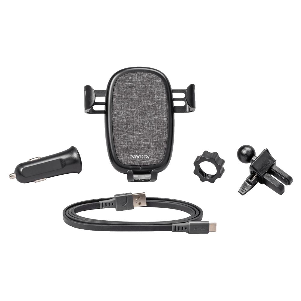 Ventev 10W ULTRAFAST Wireless Car Charger with Vent Mount and USB A to USB C Cable by Ventev
