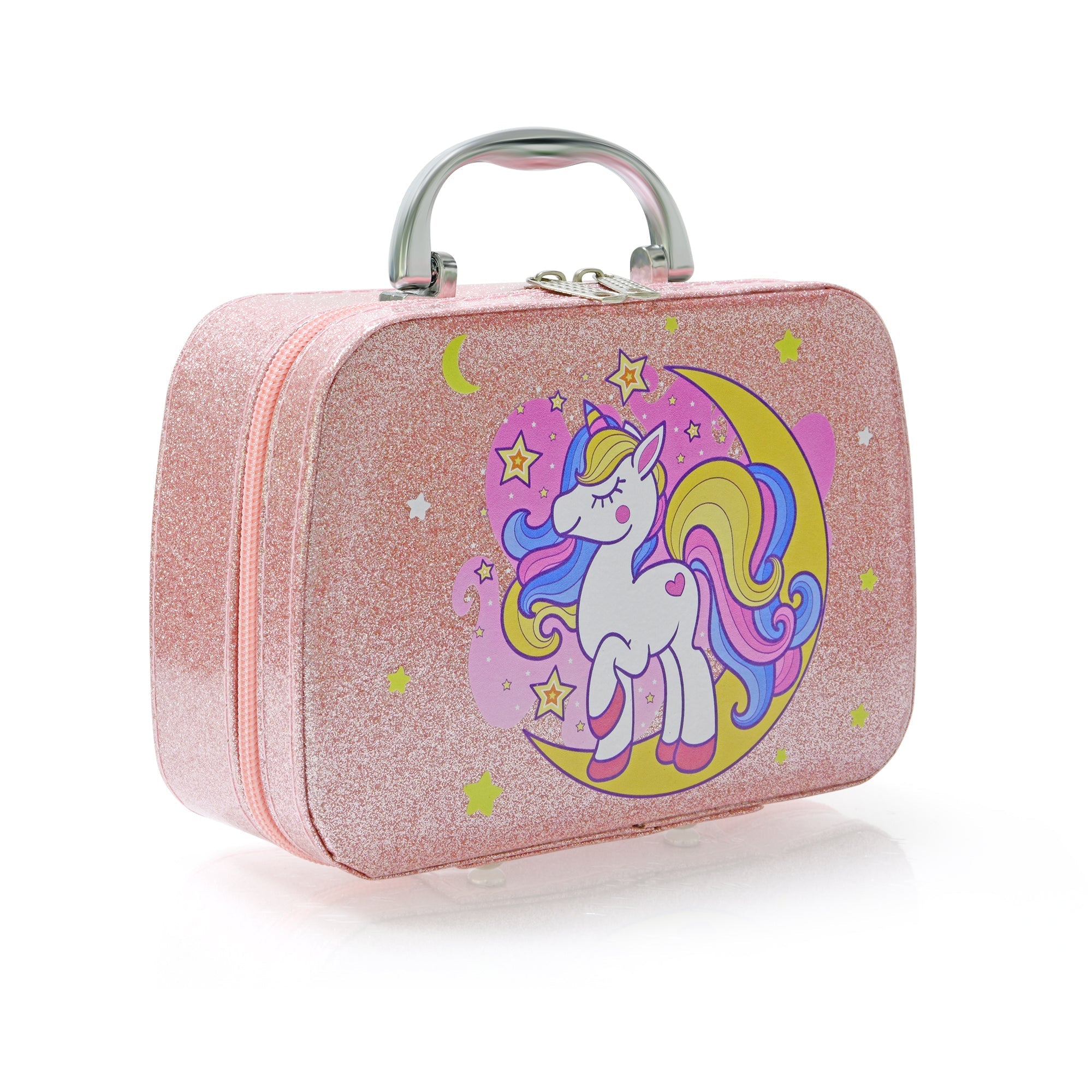 Contixo Pretend Play Kids Makeup Set w/ Sparkle Unicorn Case, Girl Toys for Ages 3+, Brushes, Nail Polish, Blush & Built-In Mirror, Safe & Non-Toxic by Contixo