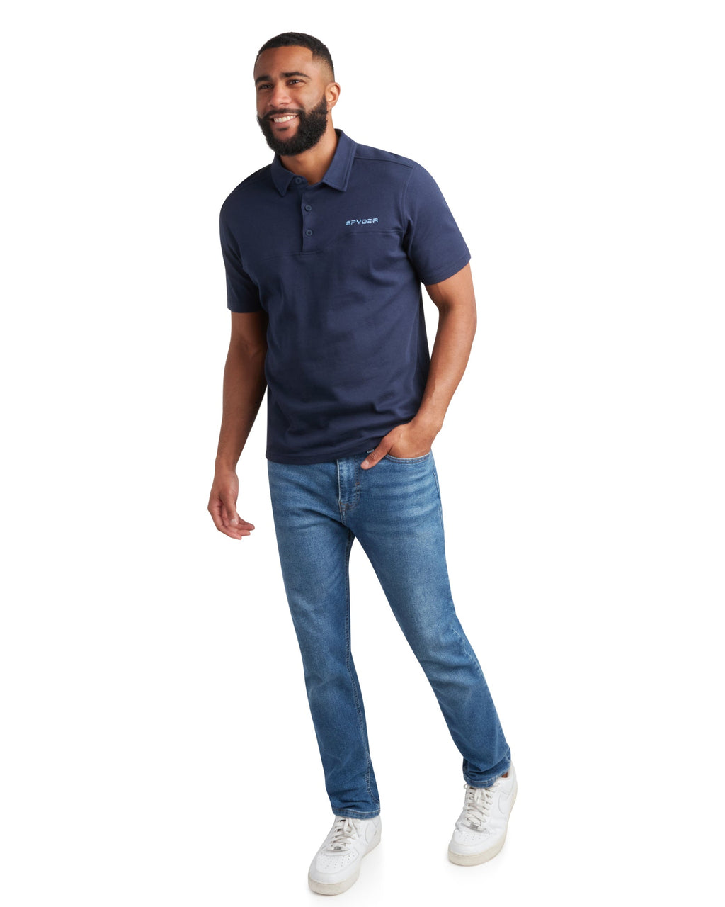 Mens Short Sleeve Interlock - Navy by Spyder