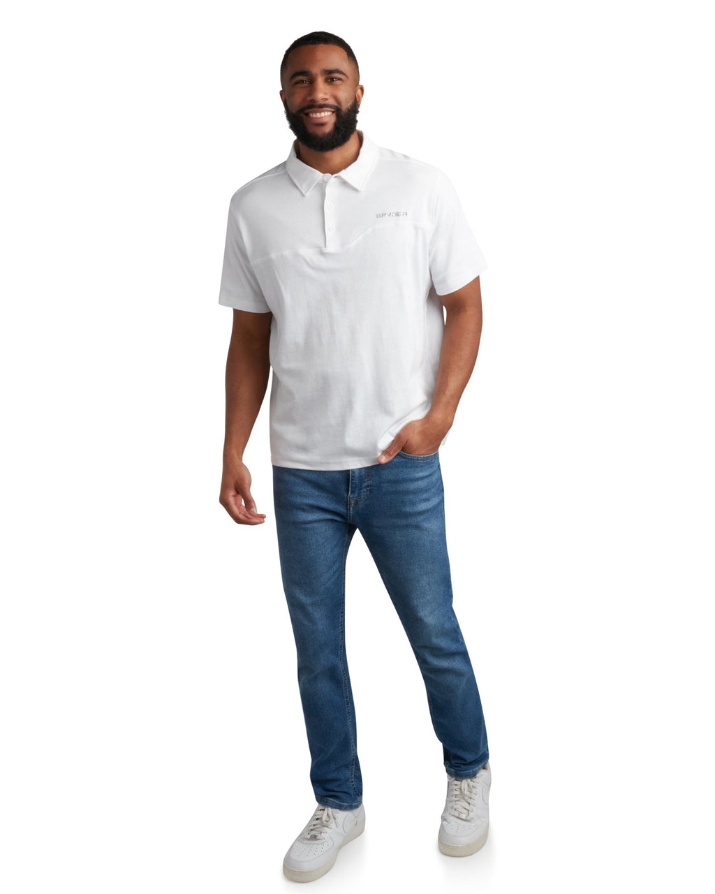 Mens Short Sleeve Interlock - White by Spyder