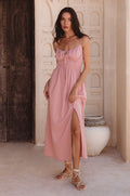 Eleanore Handcrafted Linen Midi Summer Dress