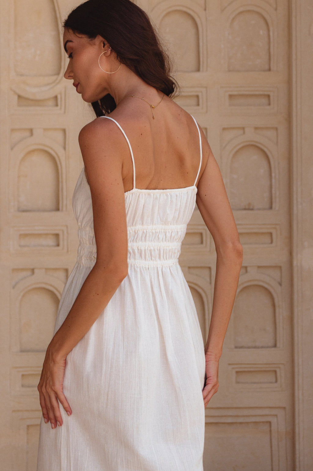 Eleanore Handcrafted Linen Midi Summer Dress