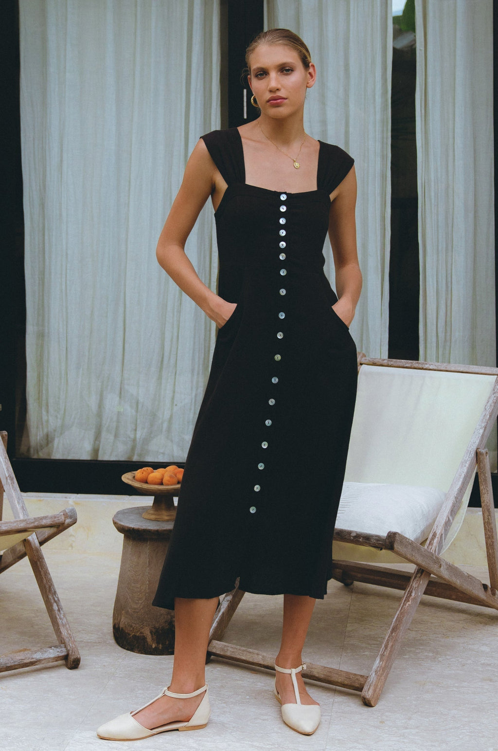 Mira Linen Midi Dress