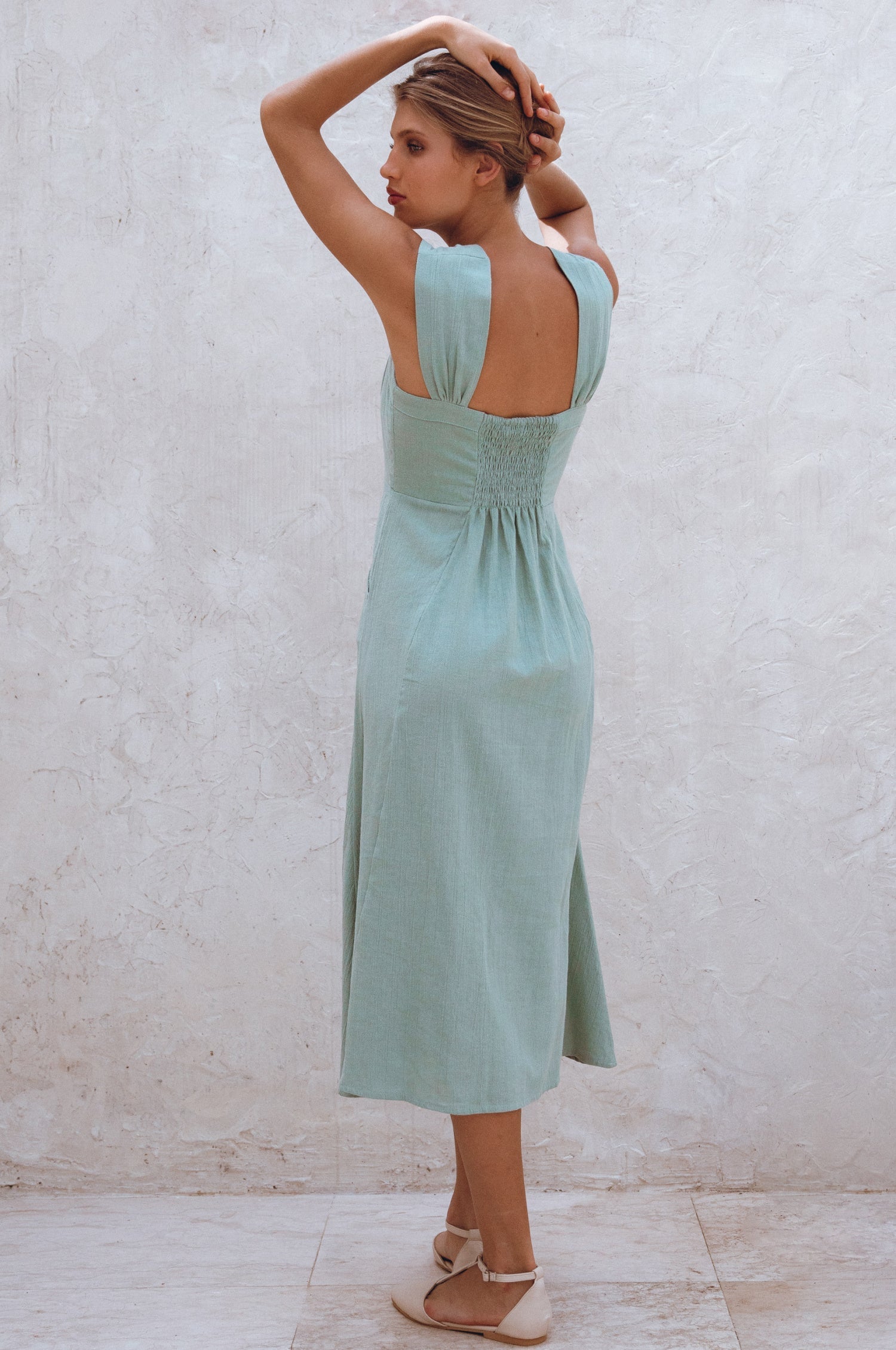 Mira Linen Midi Dress