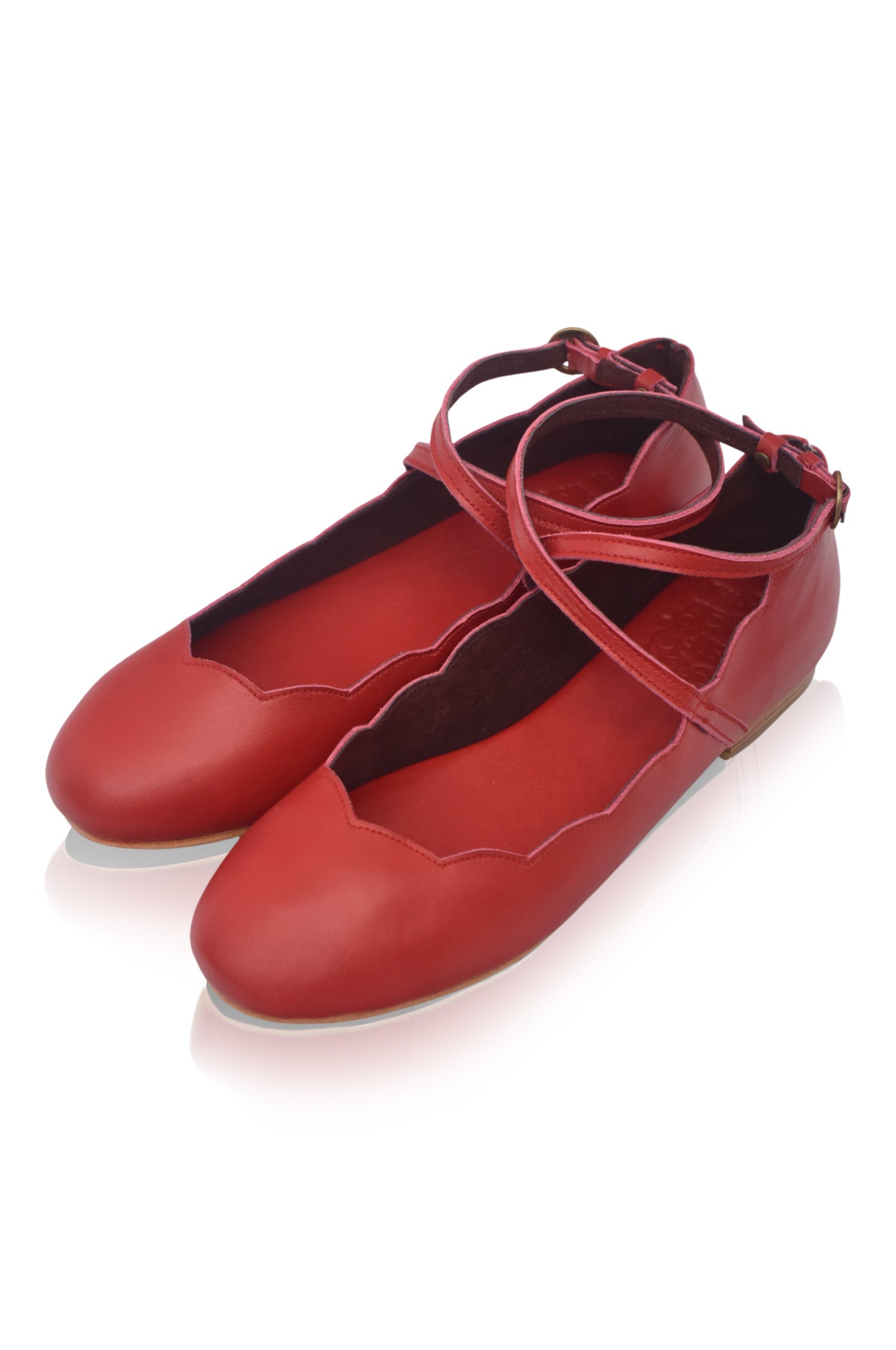 Myrelle Criss-Cross Leather Ballet Flats