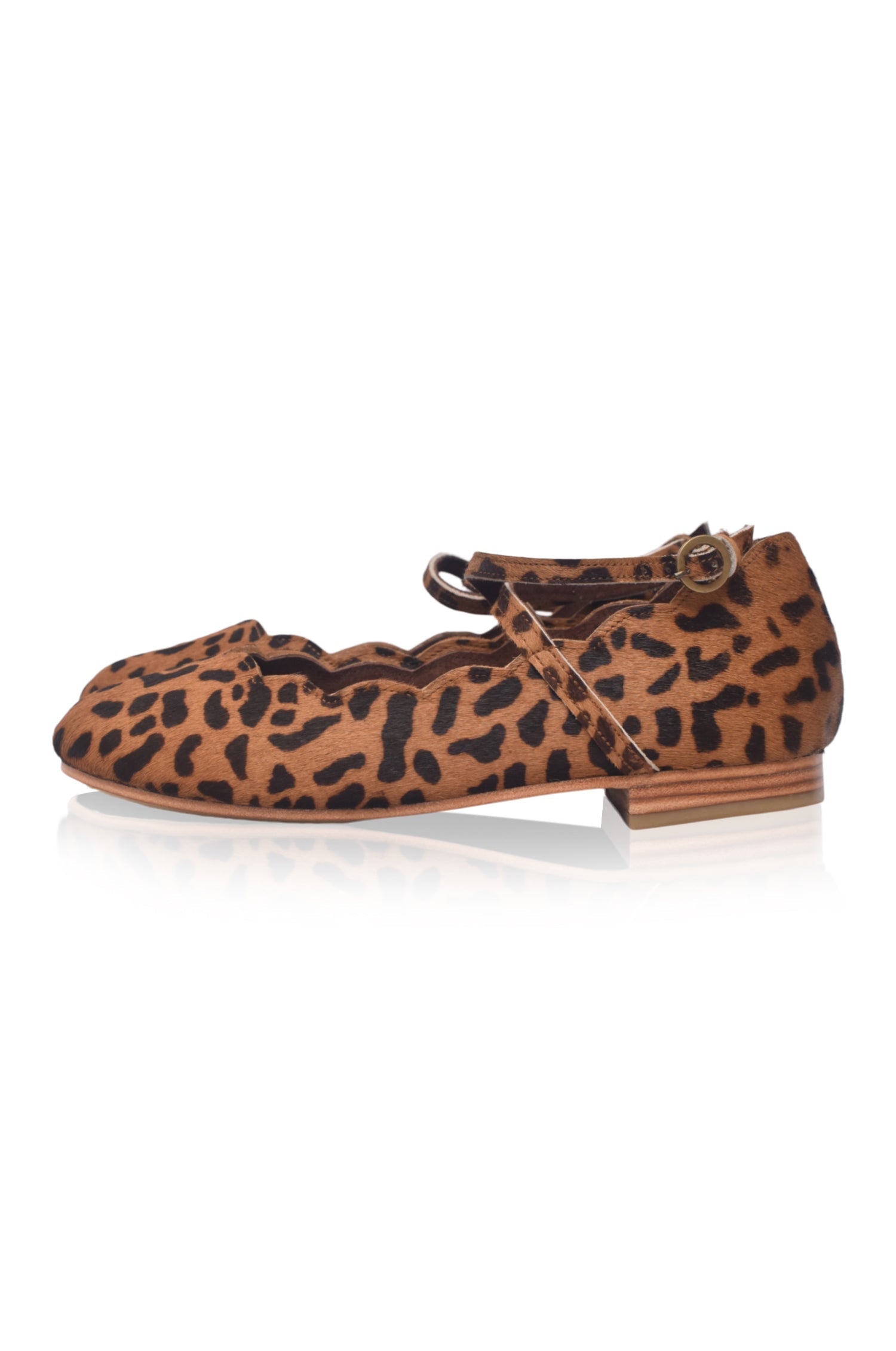 Myrelle Criss-Cross Leather Ballet Flats