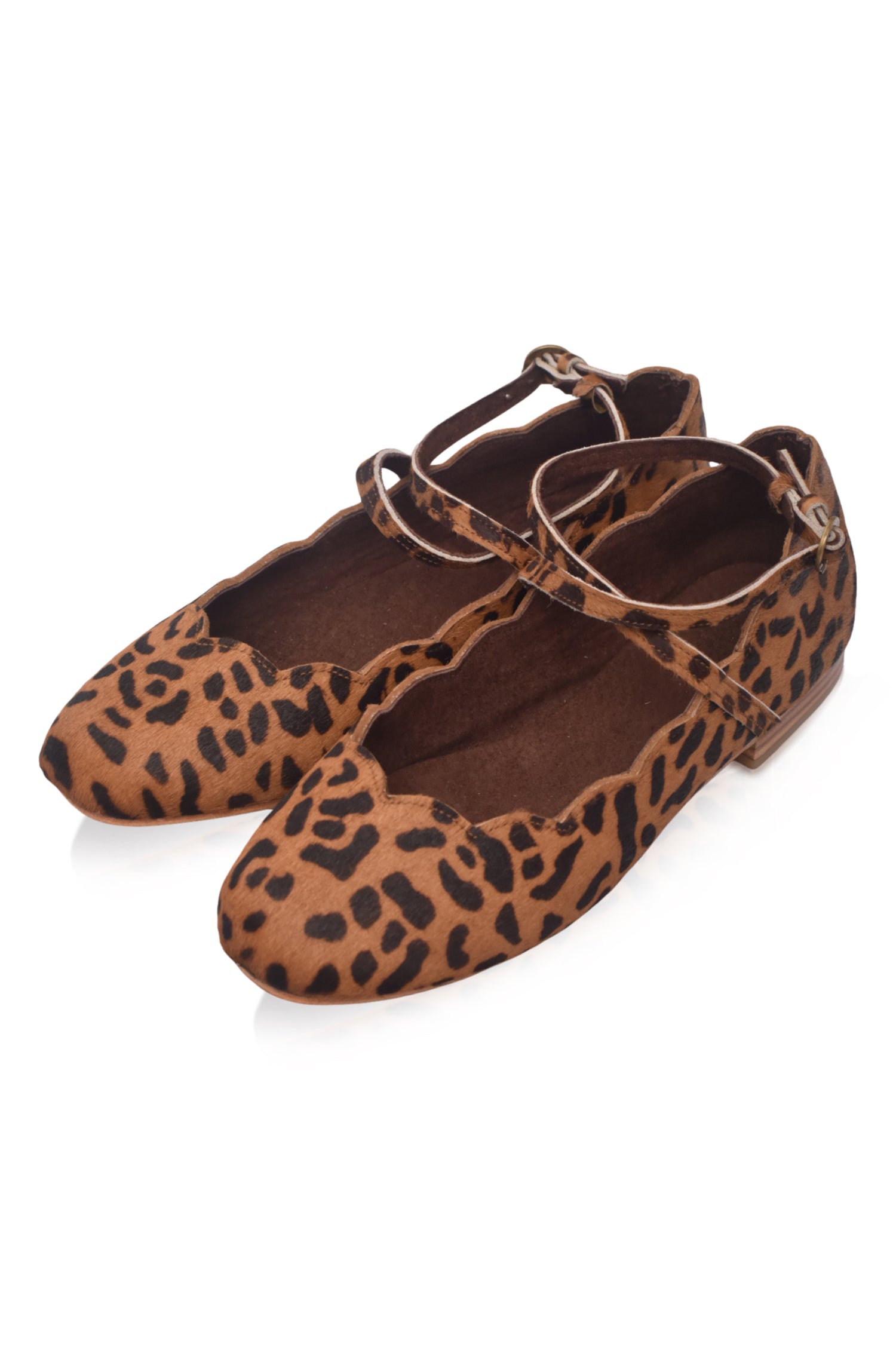 Myrelle Criss-Cross Leather Ballet Flats