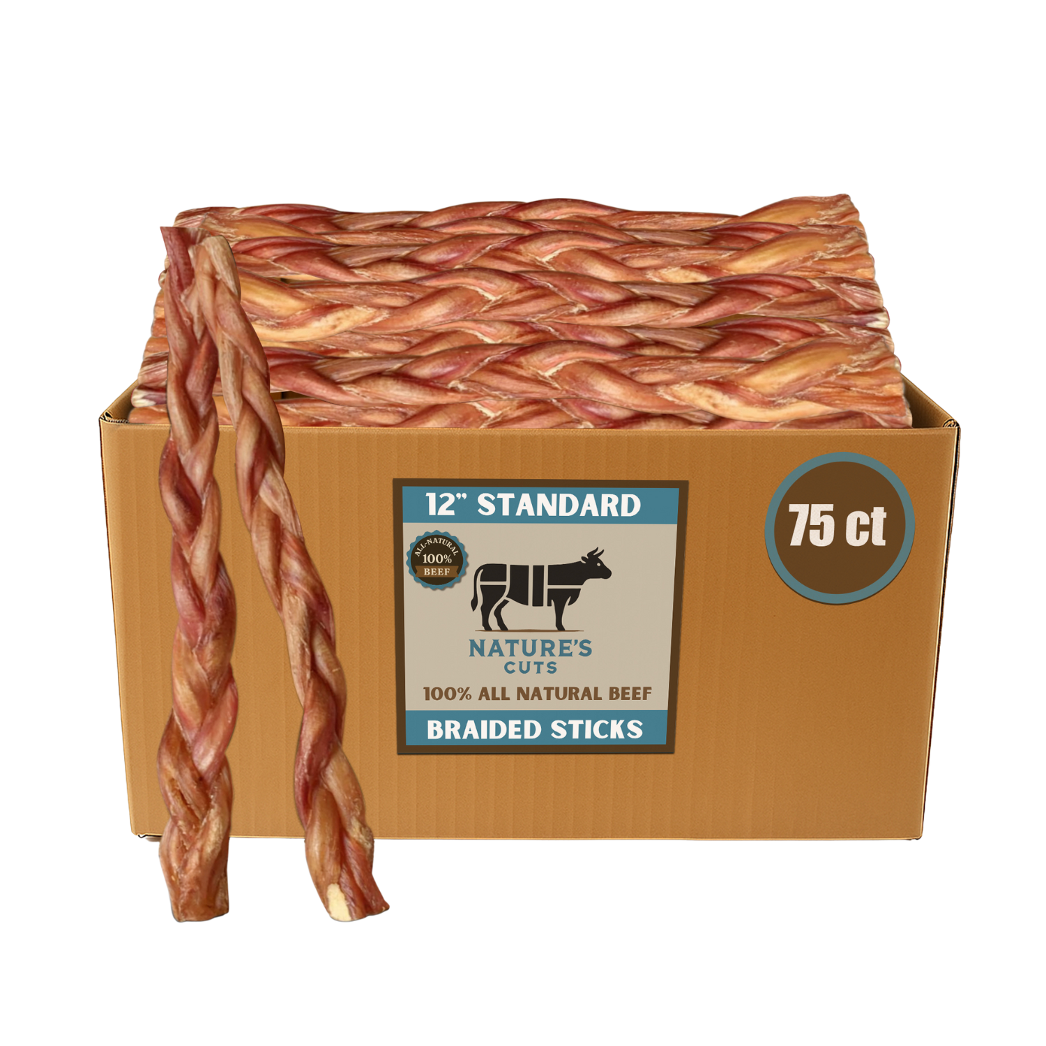 12" Standard Braided Bulk Bully Sticks by Mighty Chewz