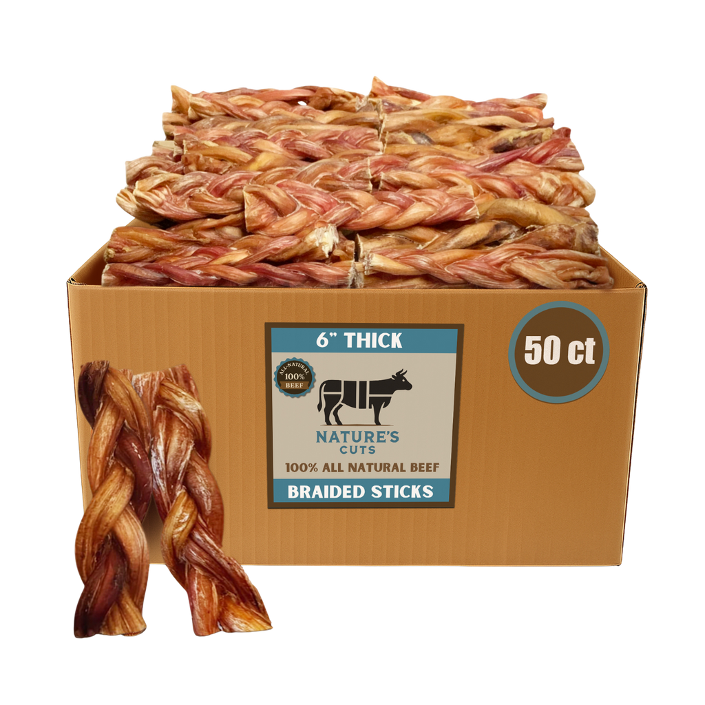 6" Thick Braided Bully Sticks by Mighty Chewz
