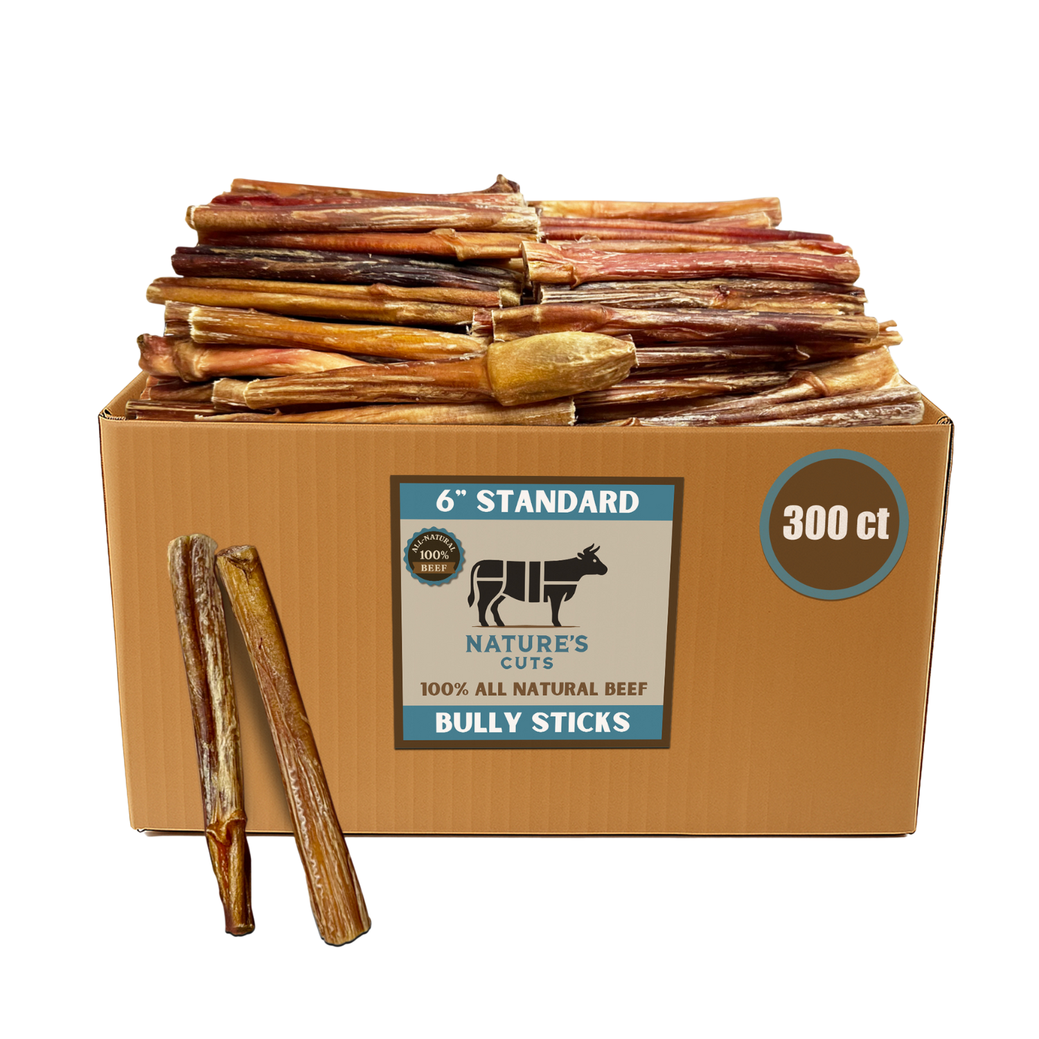 6" Standard Bulk Bully Sticks by Mighty Chewz
