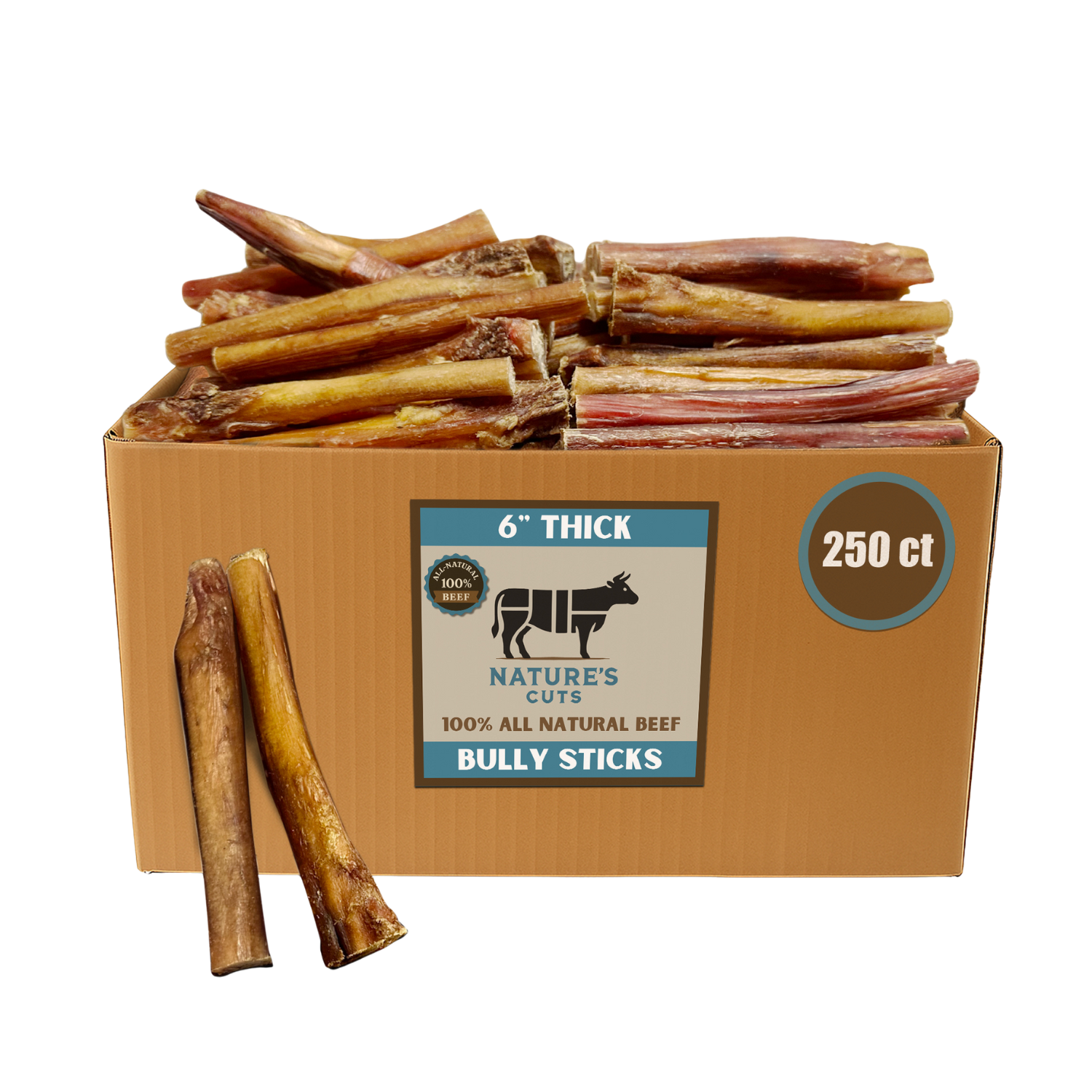 6" Thick Bulk Bully Sticks by Mighty Chewz