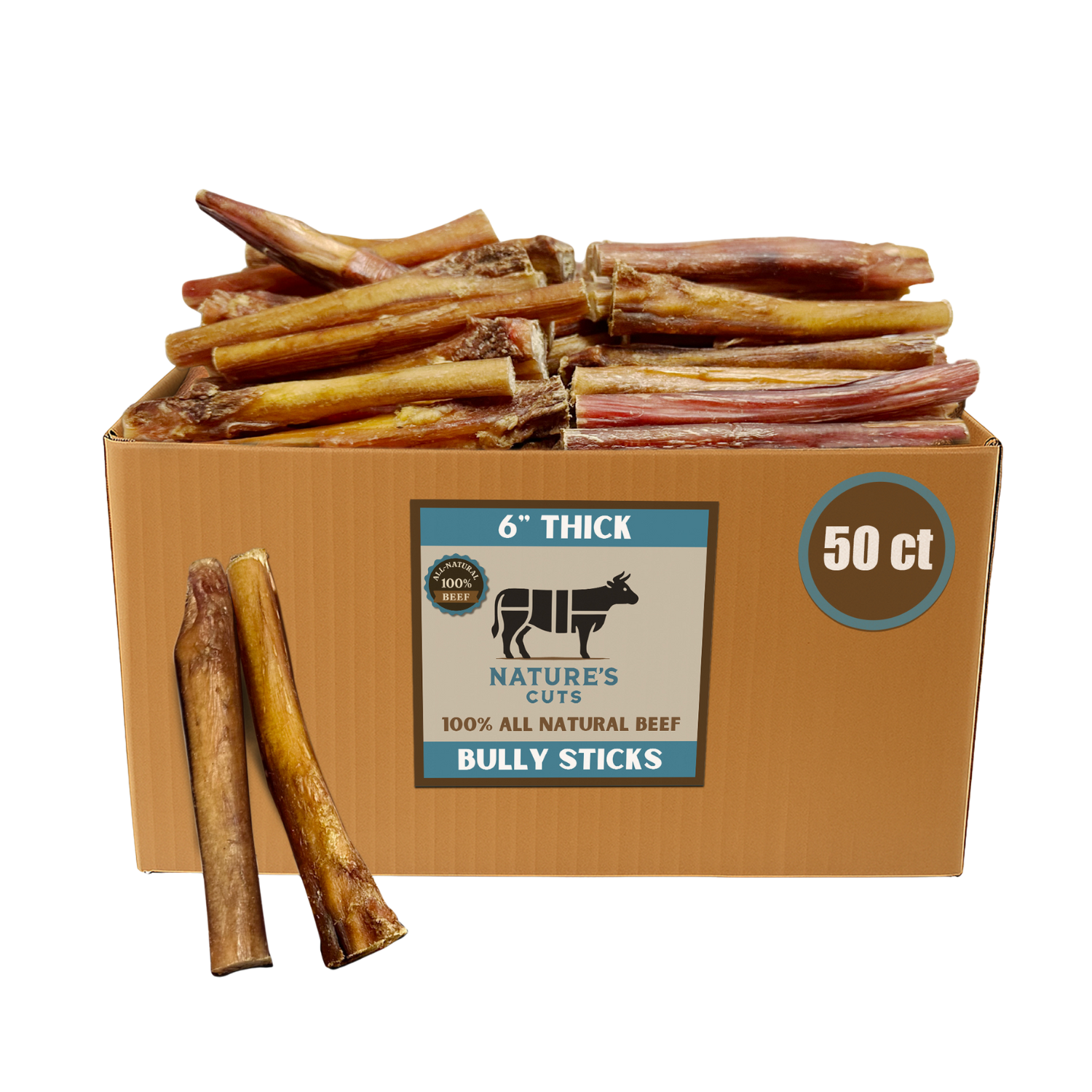 6" Thick Bulk Bully Sticks by Mighty Chewz