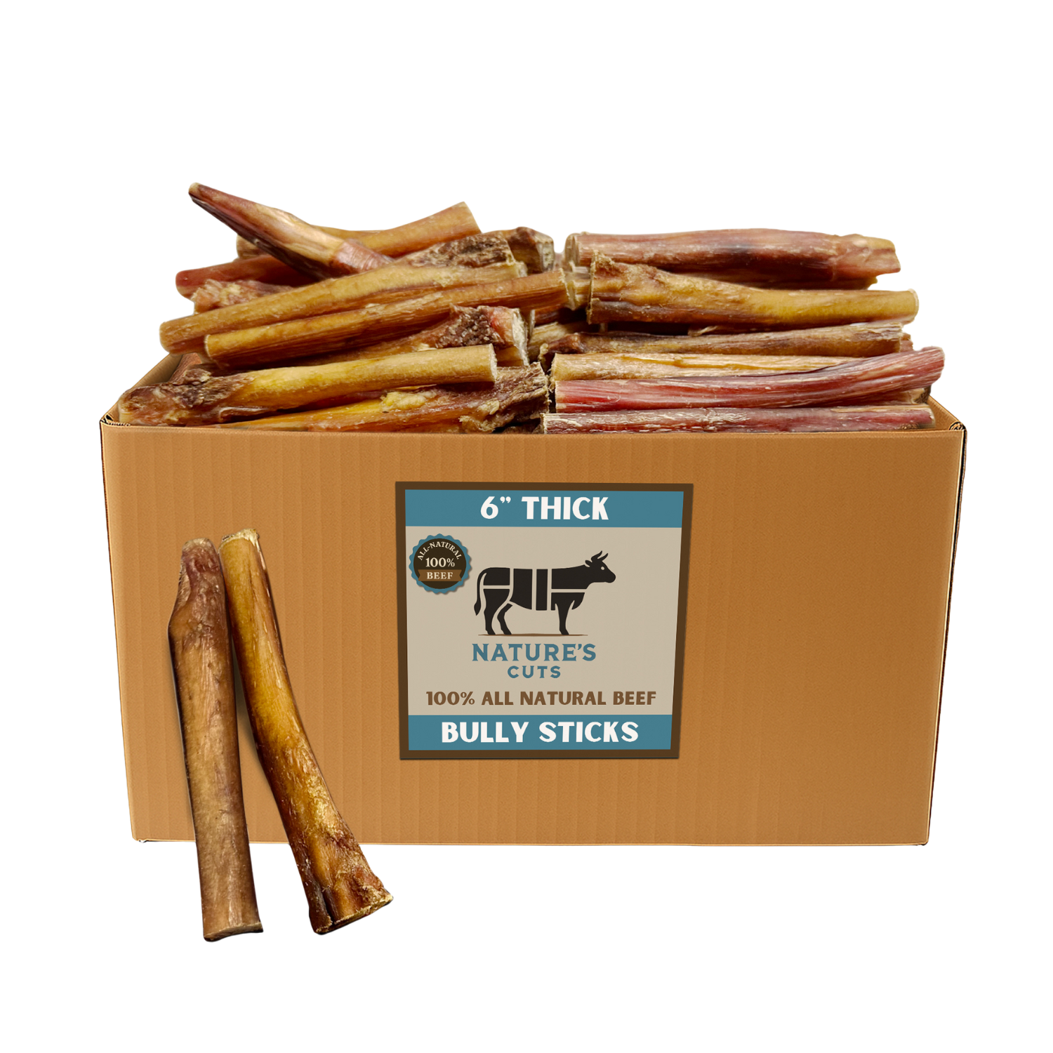 6" Thick Bulk Bully Sticks by Mighty Chewz