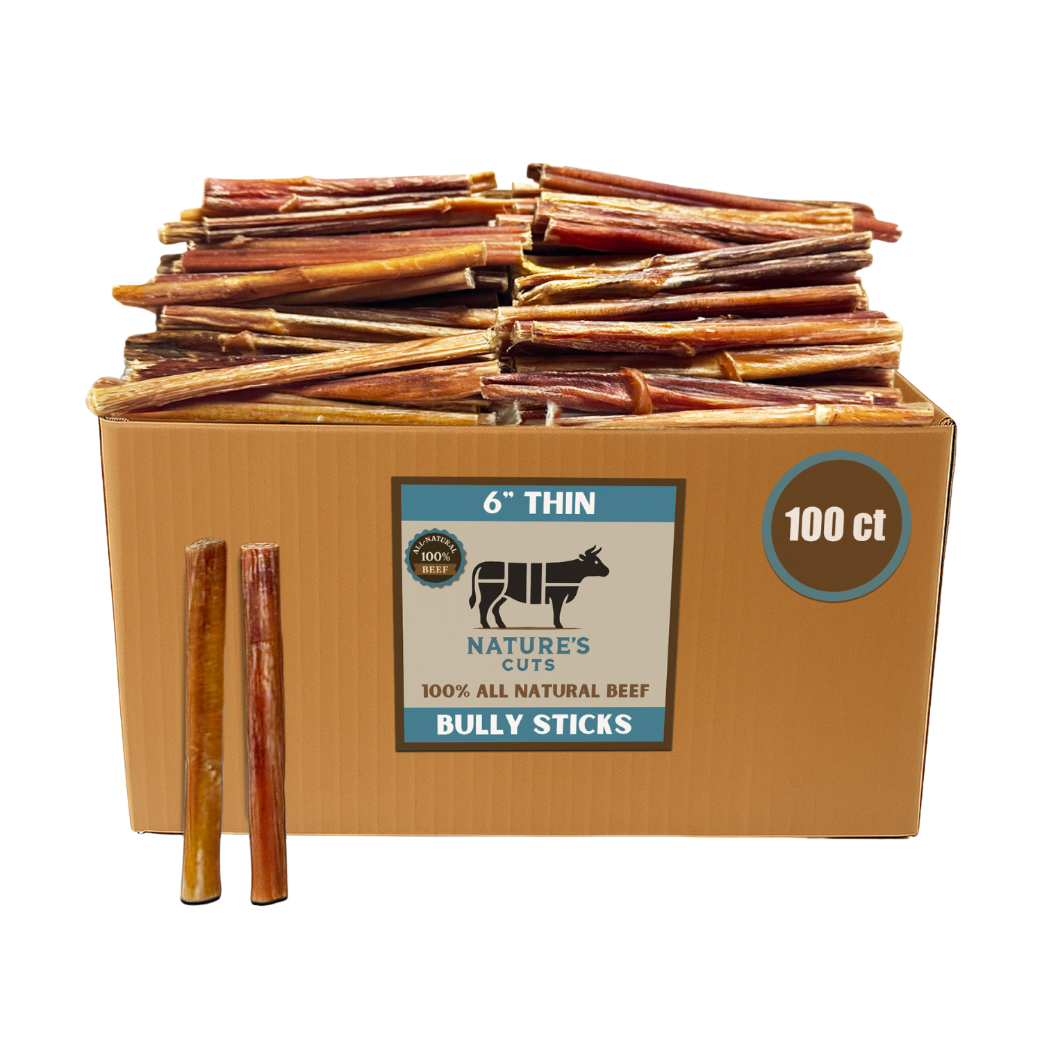 6" Thin Bulk Bully Sticks by Mighty Chewz