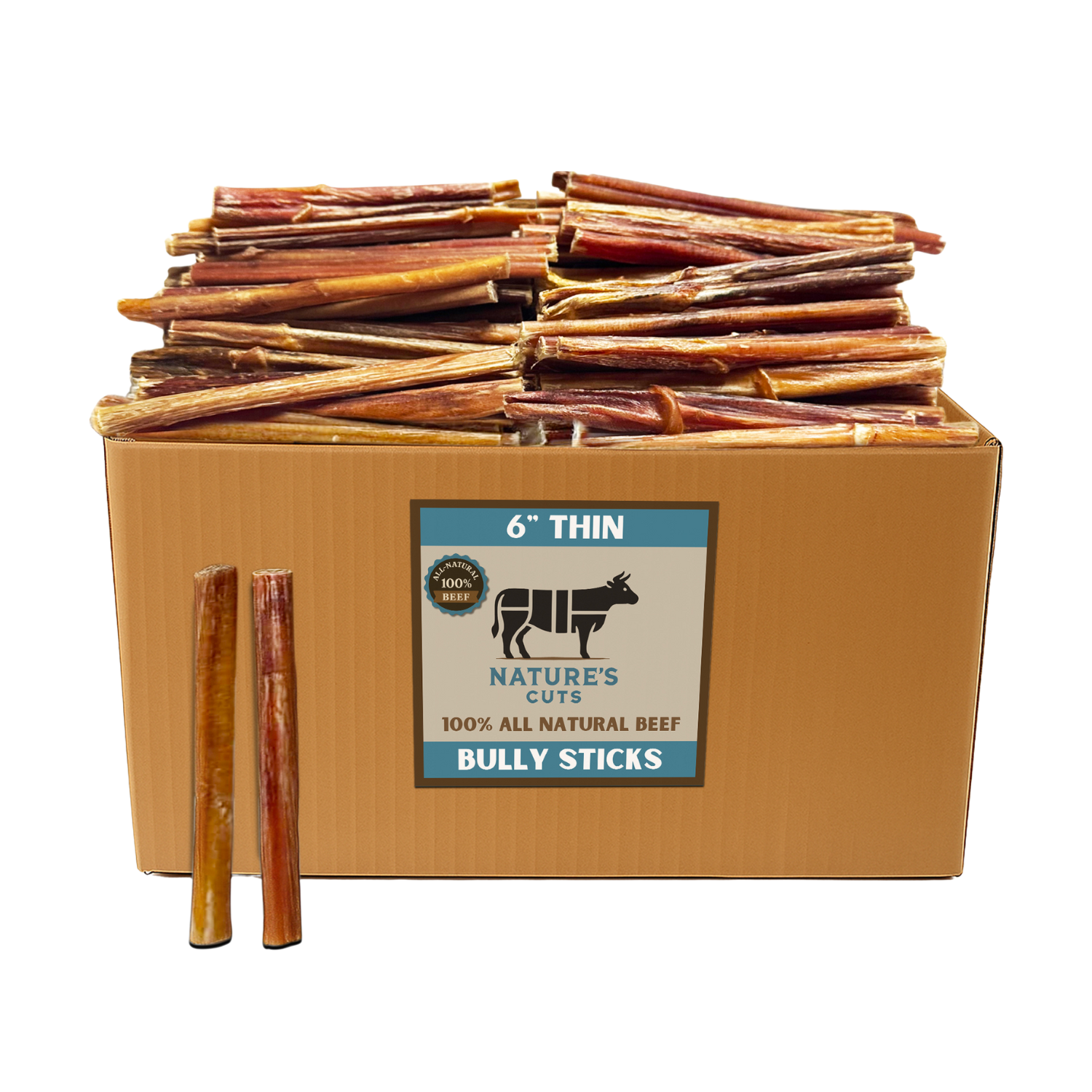 6" Thin Bulk Bully Sticks by Mighty Chewz